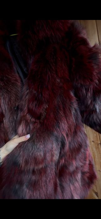 Крашеная чернобурка  натуральный мех