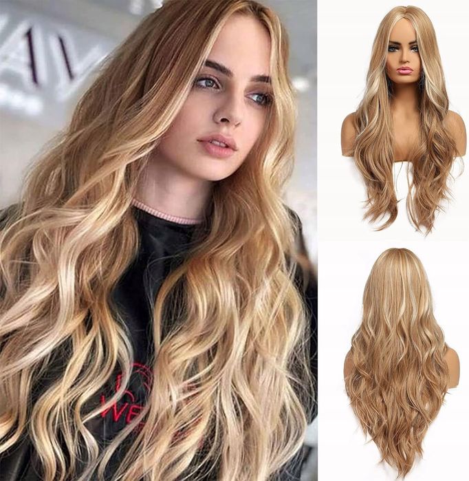Peruka długie włosy syntetyczne blond