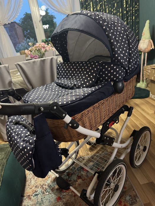 Wózek 3w1 Babe boss viko wiklinowy, wózek retro