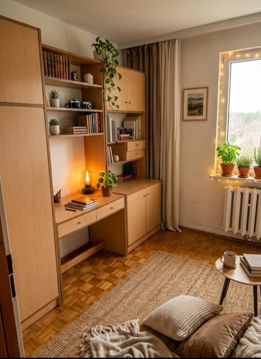 Meblościanka młodzieżowa z biurkiem.