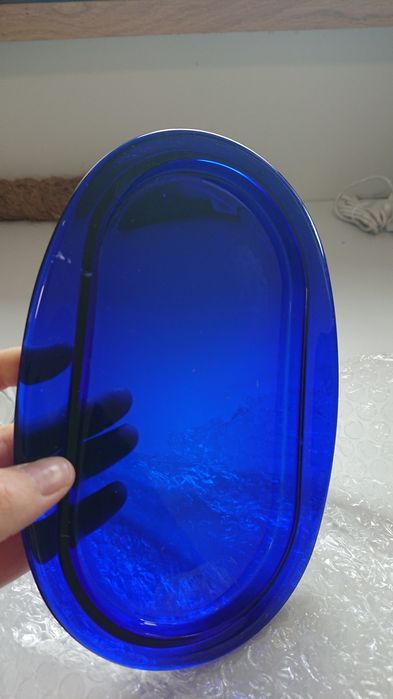 Maselniczka szklana niebieska