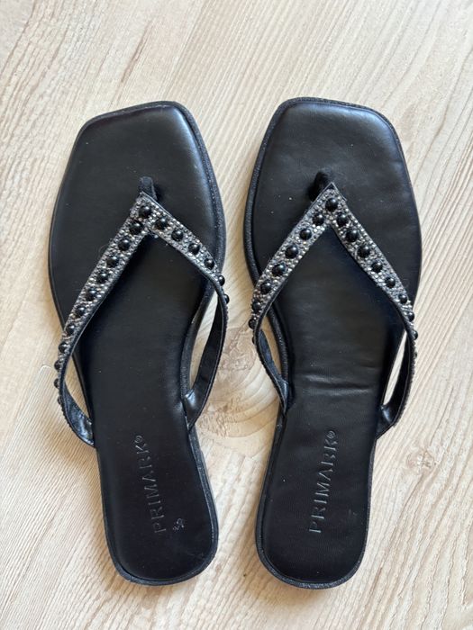 Czarne klapki japonki 37