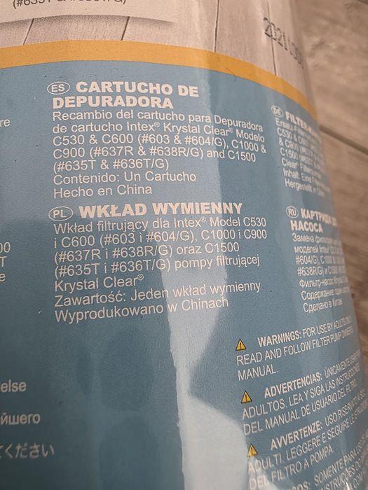 Filtr do pompy basenowej INTEX A #29000 – nowy, oryginalny