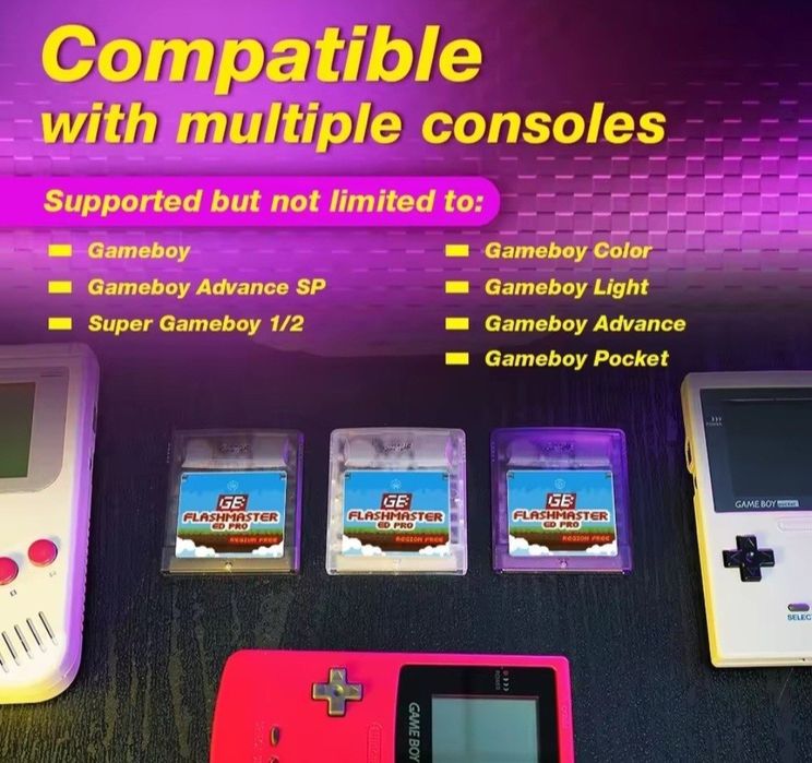 Cartridge 8GB do konsol GBA SP / Game boy / Game boy color