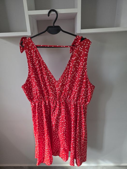 Dziewczęca sukienka zwiewna w serduszka Plus Size