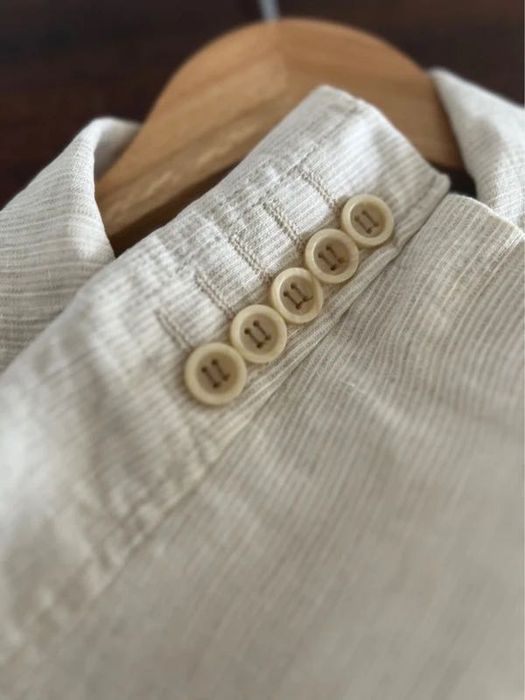 Blazer Zara em Linho Creme Cru 42-  Zara Blazer in Raw Cream Linen 42