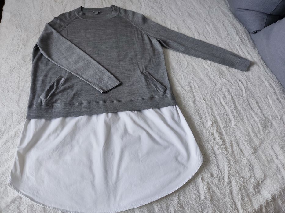 COS sukienka tunika z 100% wełniana dzianina z bawełną 38