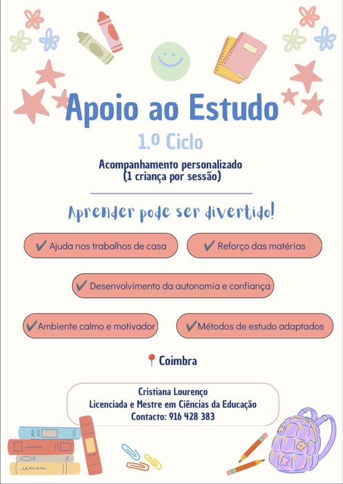 Apoio ao estudo 1ºciclo, explicações