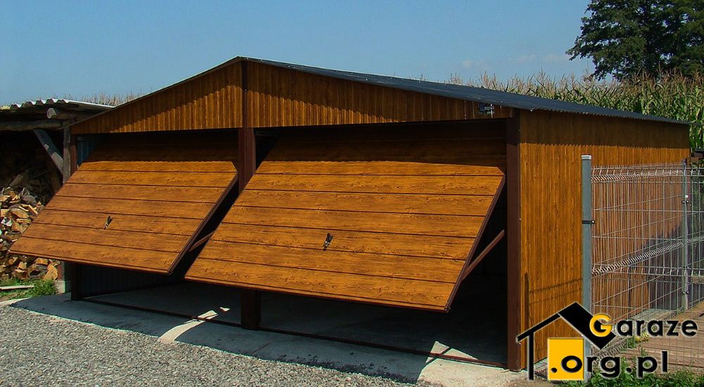 Garaże Blaszane 6x5 Blaszaki Drewnopodobne Złoty Dąb Garaż Premium