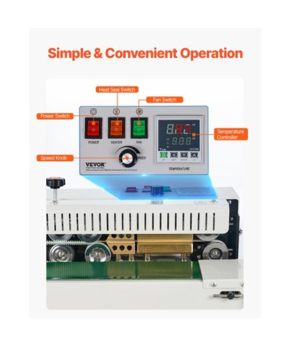 Машина для безперервного запаювання стрічкових пакетів VEVOR