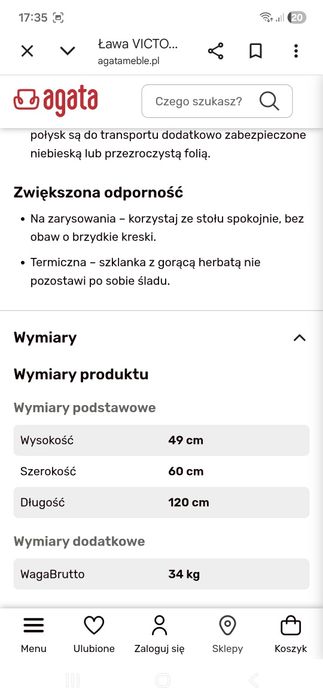 Ława Połysk Victoria Mini sklep AGATA stan Idealny.