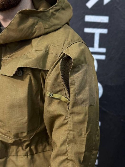 Куртка-парка летняя "койот" дышащая, с подкладкой капюшоном опт дроп