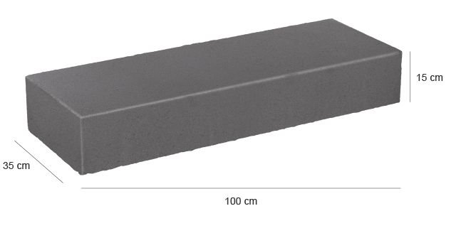 Stopień schodowy 100x35x15 antracyt gtafit popiel