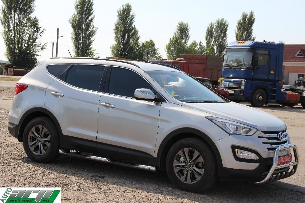 Боковые Пороги Дуги для Hyundai Santa-Fe и защита бампера