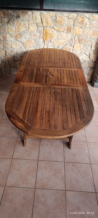 Mesa  de madeira rústica -12lugares