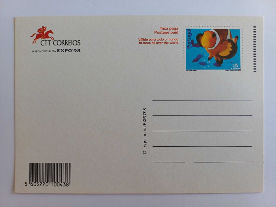 Filatelia - Inteiro postal Expo 98, 1998