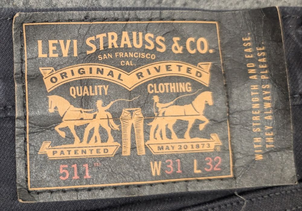 511 Levi's W31L32 оригинальные черные джинсы