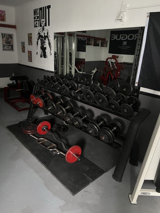 Halteres + suporte , preco top de 2 a 16 kg