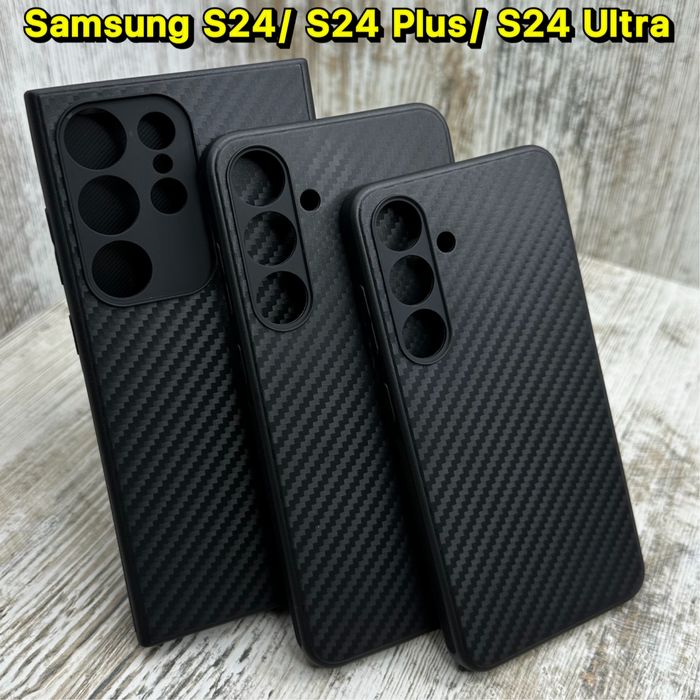 Чехол тонкий Carbon TPU на Samsung S24/ S24 Plus/ S24 Ultra Чохол