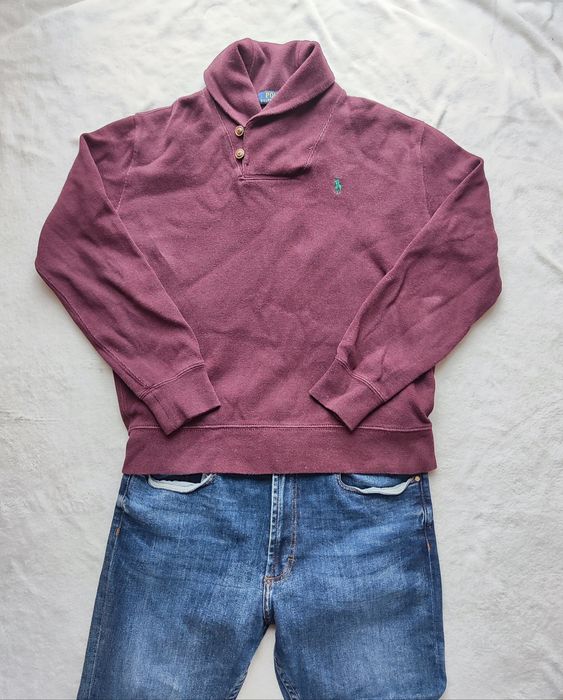 Bordowo-burgundowa bluza sweter Polo Ralph Lauren