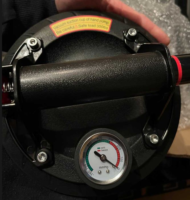 Przyssawka próżniowa ręczna do szyb 350 lbs 2 szt + CASE -NOWA