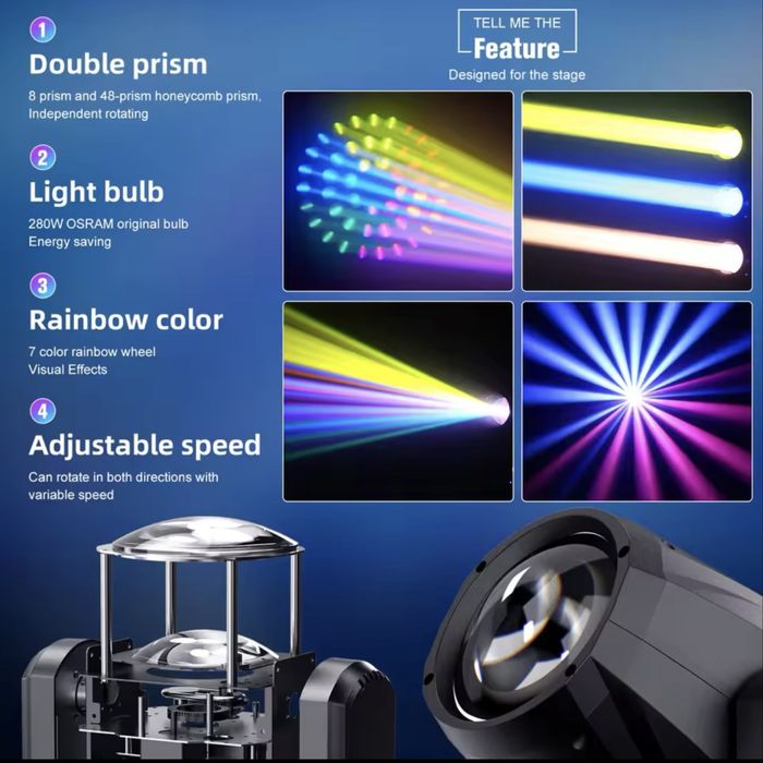 Nowe glowy BEAM 10r okazja rainbow moc jak robe pointe 280w wysylka