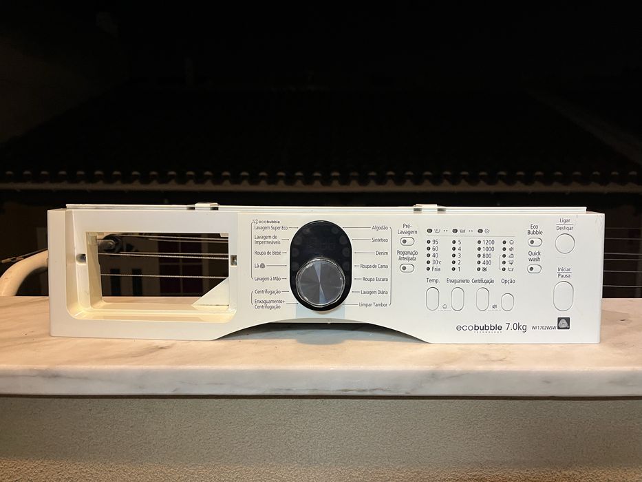 Painel frontal Samsung Ecobubble 7kg WF1702WSW com placa eletrónica