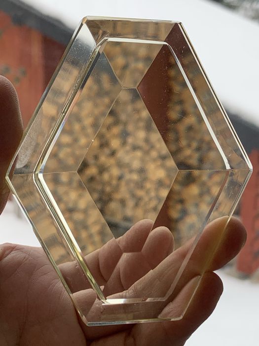 Posselt jak Moser komplet na toaletkę art deco kryształ cytrynowy