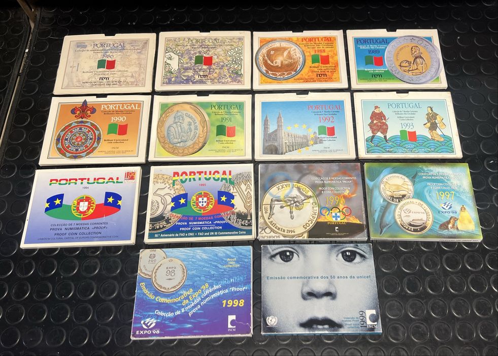 14 Series Moedas 1986->1999 escudos BNC e Proof