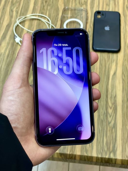 ‼️ iPhone 11 128GB фіолетовий, гарний стан, 2 чохли + кабель