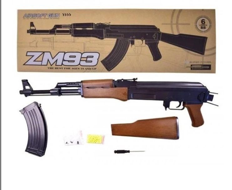 Дитячий автомат Калашнікова АКС-47 ZM 93 металевий із кульками 6мм