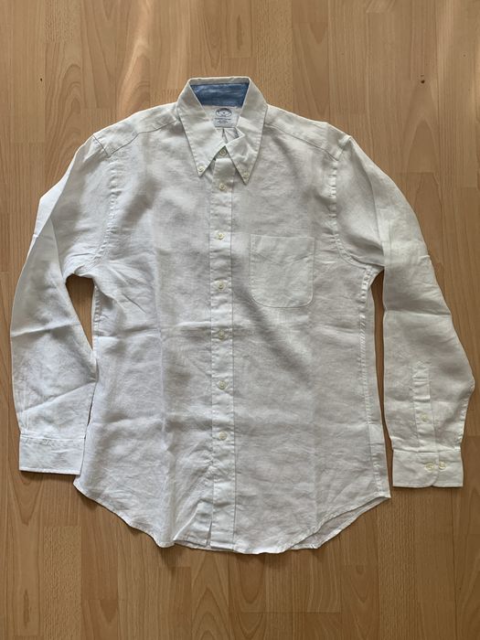 Meska koszula ze lnu Brooks Brothers, dlugi rekaw rozmiar M
