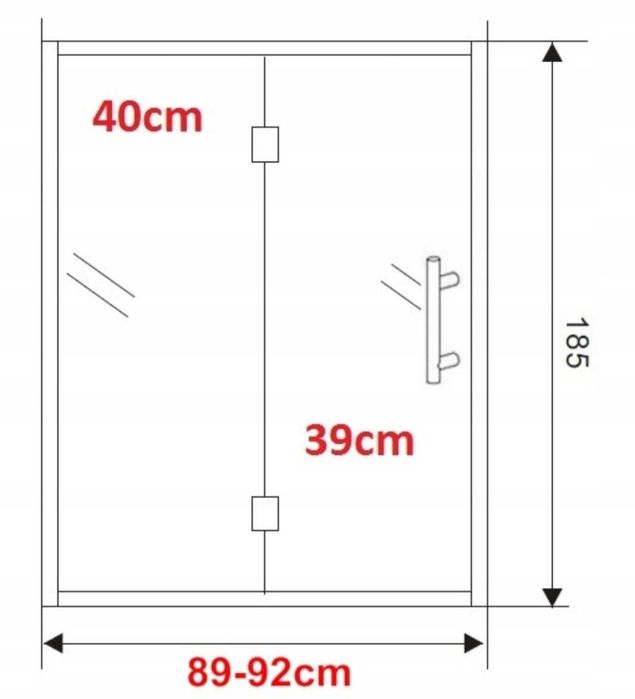 Drzwi prysznicowe składane 90 cm