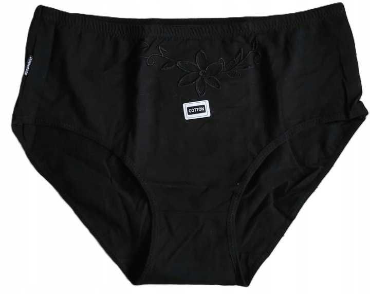 Czarne nowe damskie majtki kwiat 3XL