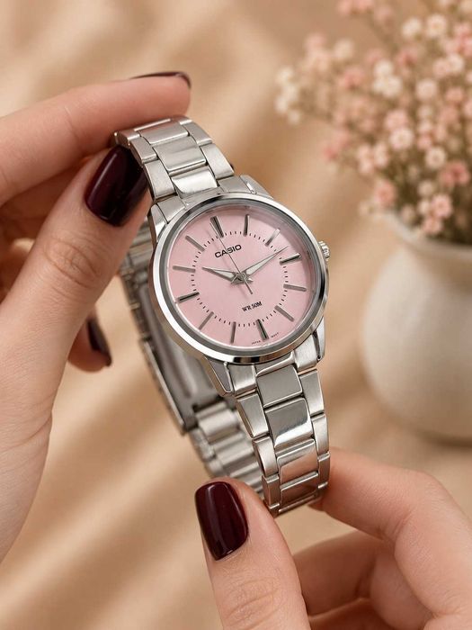 Жіночий годинник Casio LTP-1303D-4A з рожевим циферблатом | касіо LTP
