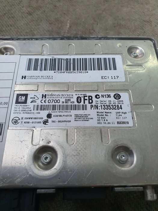 MODULO BLUETOOTH OPEL ASTRA J / 13353284