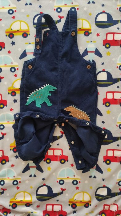 Мікро-вельветовий комбінезон marks & spencer 6-9міс з динозавриками