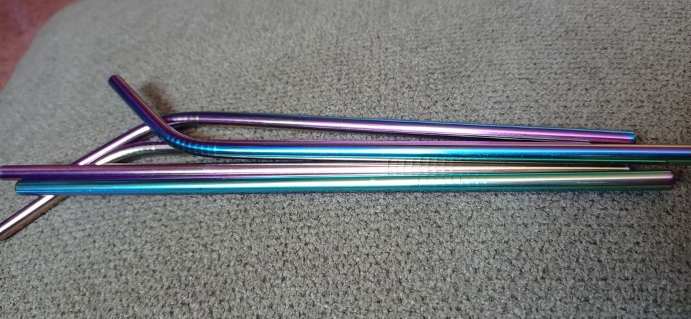 Metalowe słomki tęczowe rurki