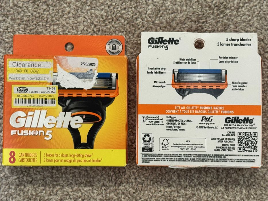 Оригинал США Gillette Fusion, Proglide, Shield, Chill 4шт лезвия