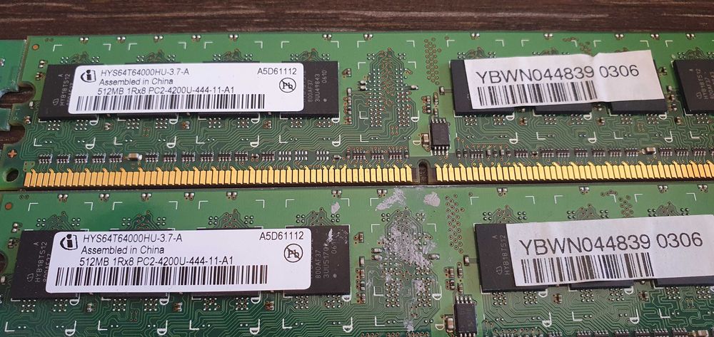 Memorias 2GB,4x512MB PC2 3200U 333mhz