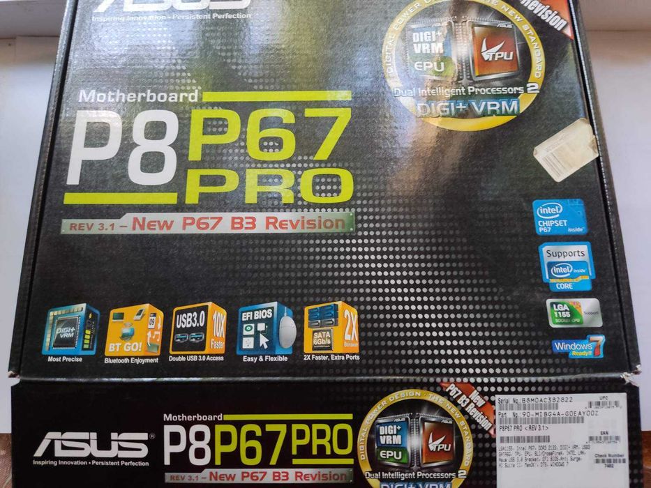 Комплект Core i7 2600, ASUS P8 P67 PRO s1155, 8GB DDR3 Kingston HyperX