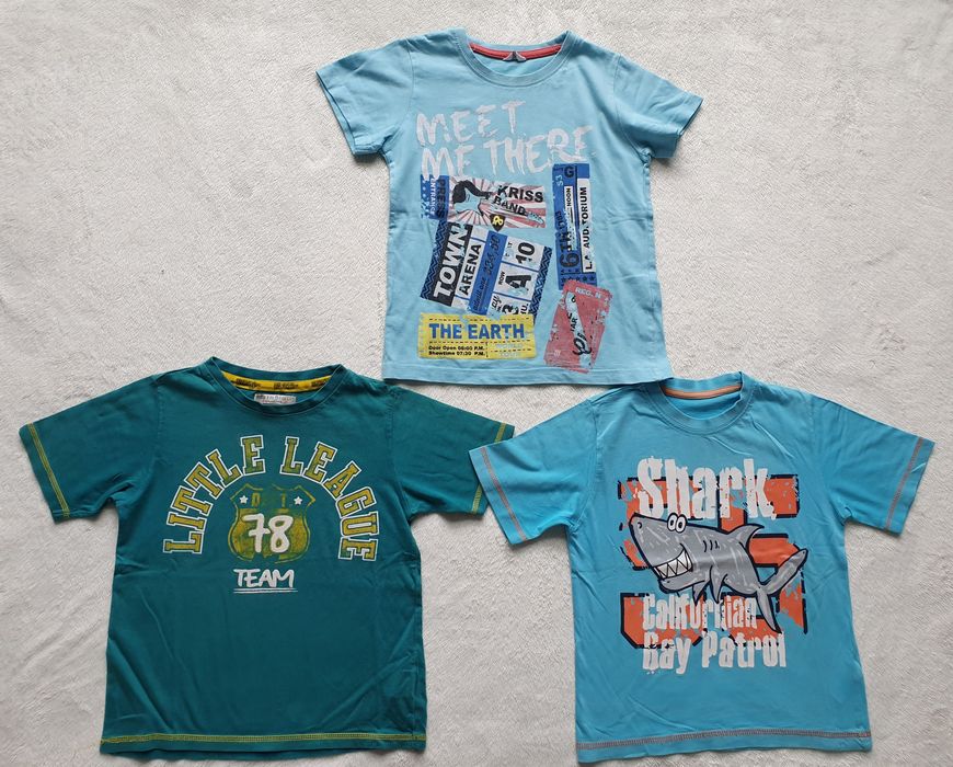 tshirty 104/110 bluzki z krótkim rękawem zestaw paczka pakiet komplet