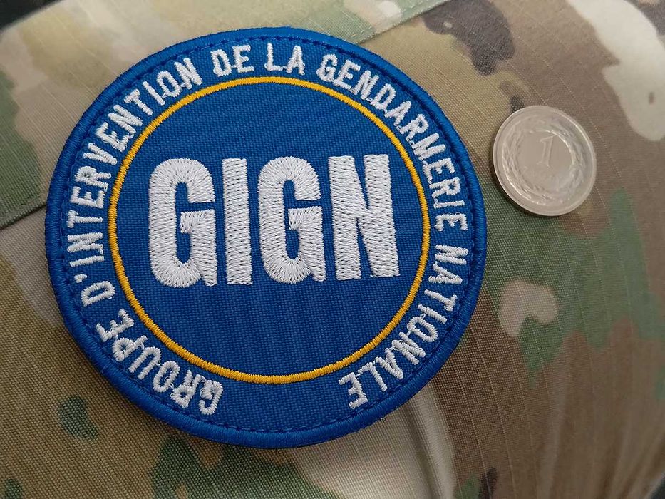 Naszywka z rzepem GIGN niebieska Francja