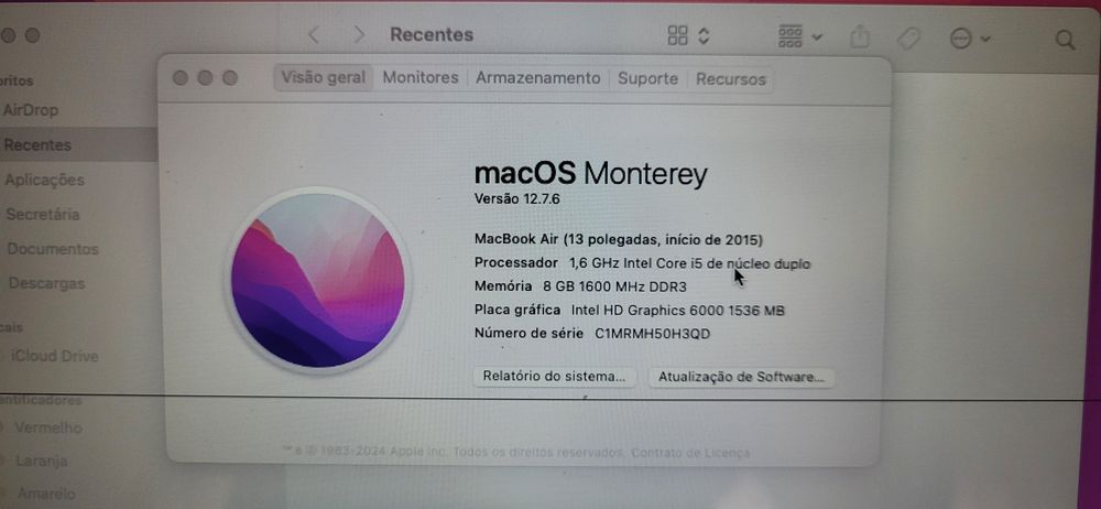MacBook Air 13” modelo A1466 + SDXC 128GB