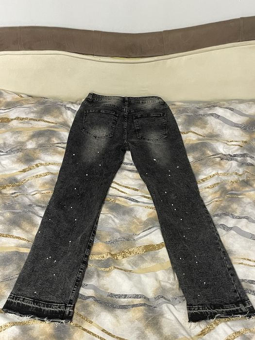 black custom flared jeans / чорні кастомні флеред джинси
