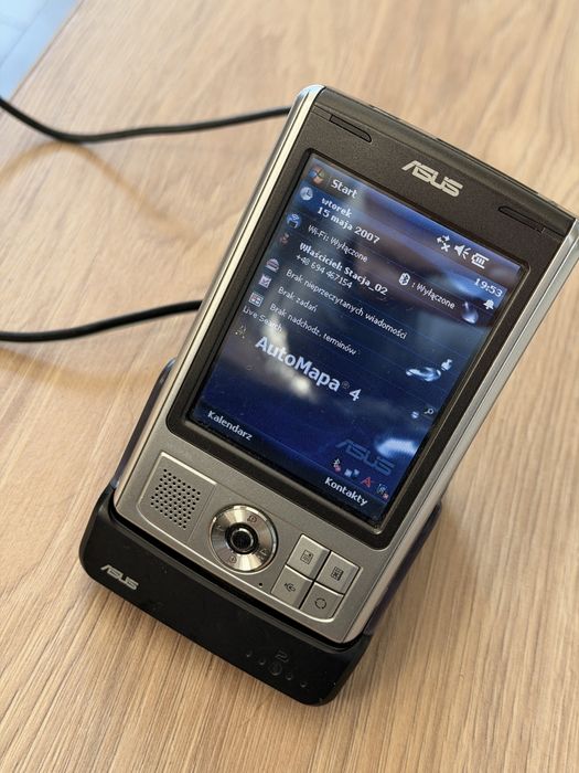 ASUS MyPal A639 PDA palmtop GPS Windows Mobile + stacja, uchwyt, etui