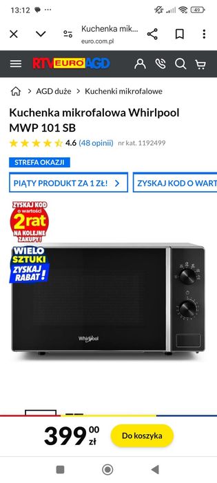 Kuchenka mikrofalowa Whirlpool