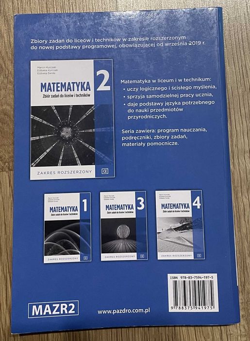 NOWY Zbiór Zadań Matematyka 2 - Zakres ROZSZERZONY (wyd. Pazdro)