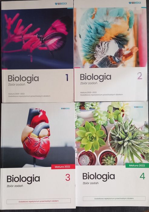 Zestaw zbiorów zadań Biologia 1, 2, 3, 4 Biomedica