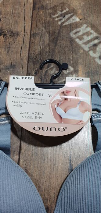 Cudowny szary biustonosz prążek cyrkonie S M